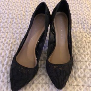 Black lace heels